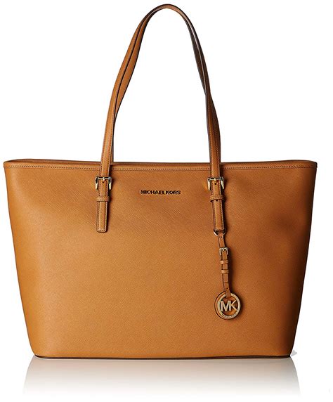 michael kors jet set medium logo shoulder tote|saffiano leather tote michael kors.